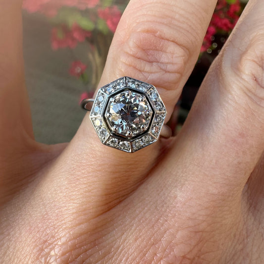 Platinum Vintage Style Diamond Ring - Lucy in the Sky