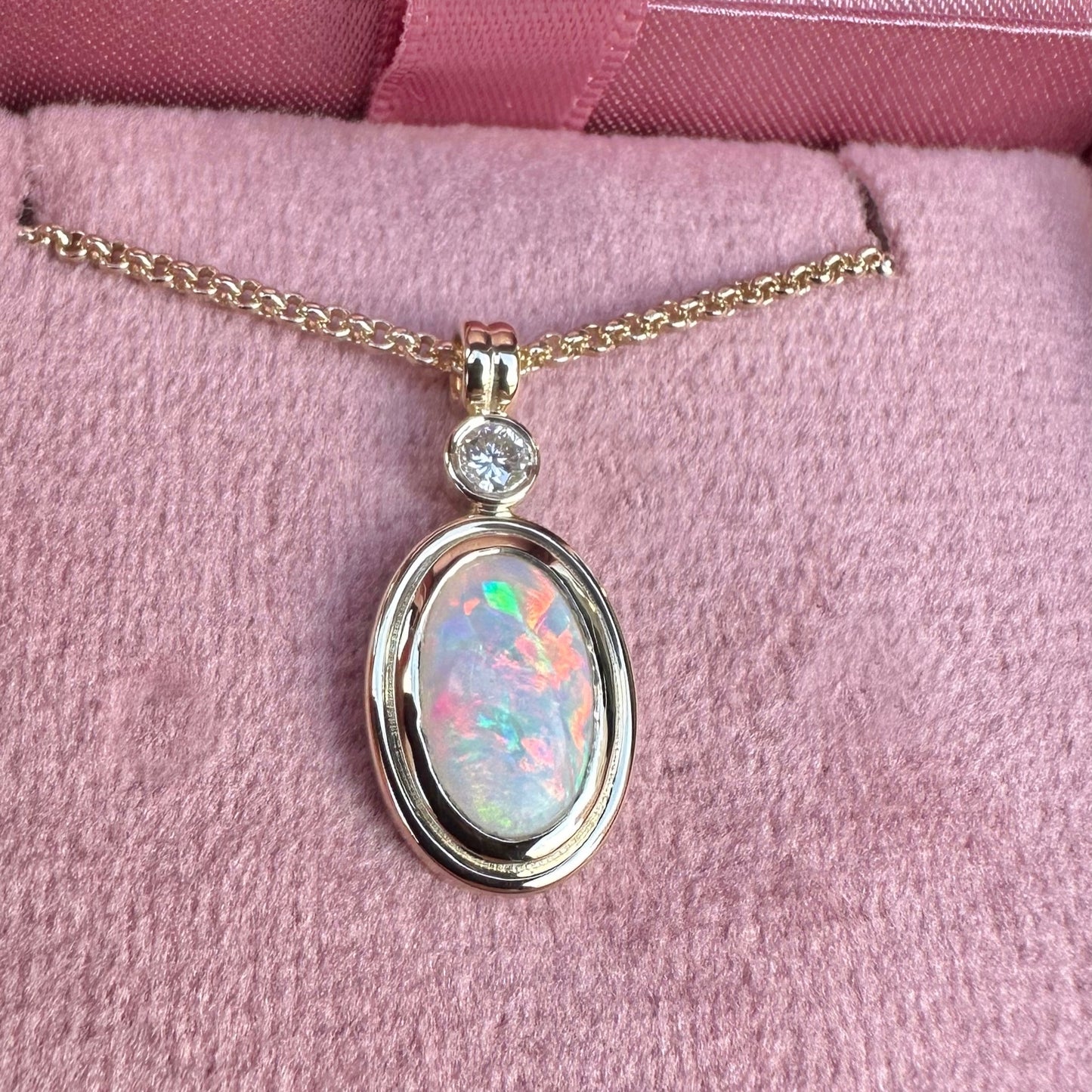 Opal and Diamond Necklace