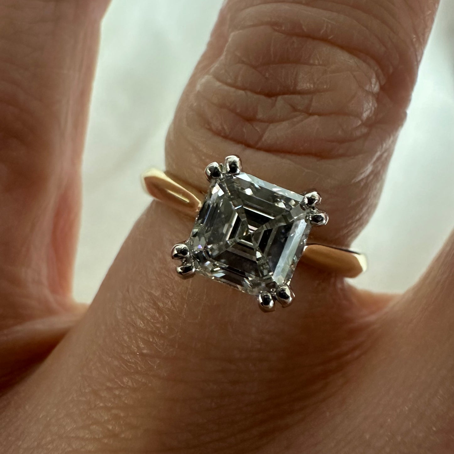 18ct Asscher Cut Diamond Ring