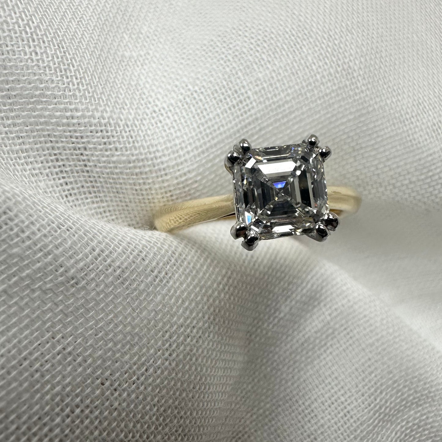 18ct Asscher Cut Diamond Ring