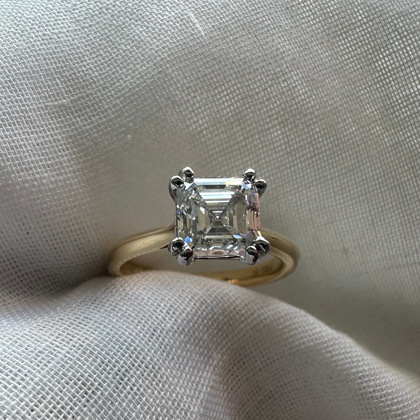 18ct Asscher Cut Diamond Ring