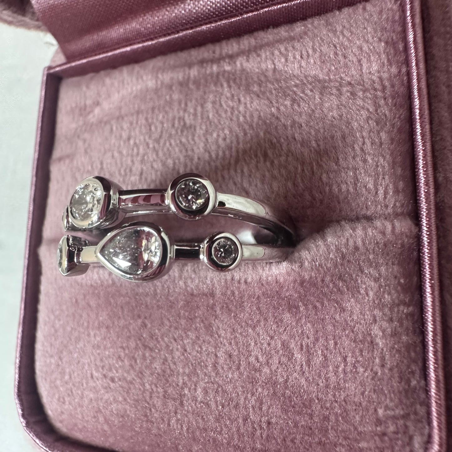 Platinum 2 row diamond ring