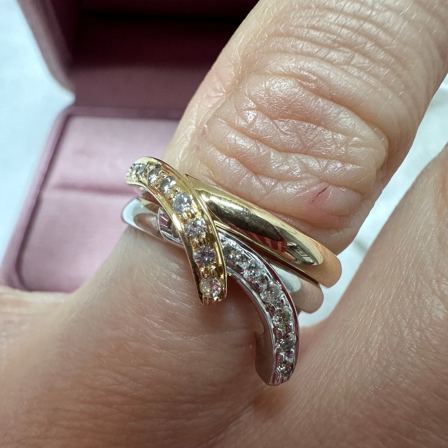 18ct yellow and white diamond rings