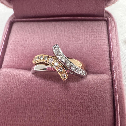 18ct yellow and white diamond rings