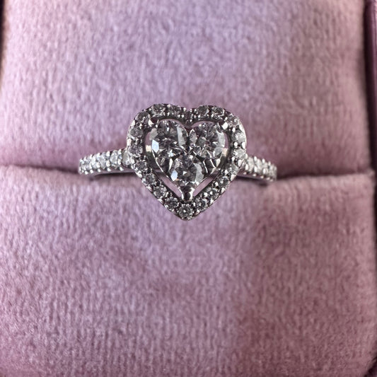 9ct Diamond Heart Ring