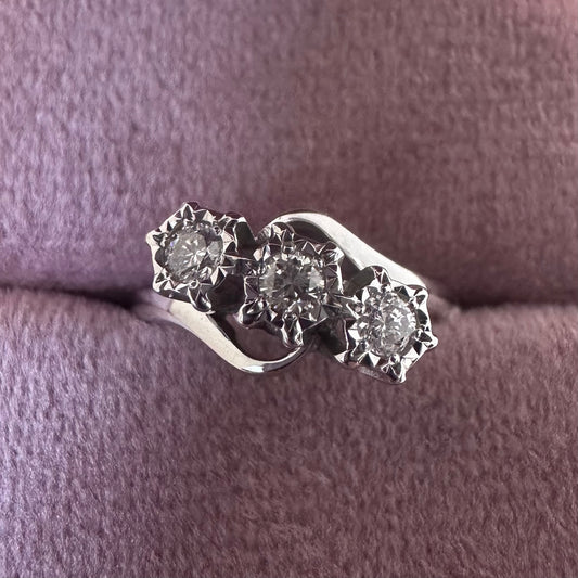 9ct Diamond Three Stone Ring - Lucy in the Sky