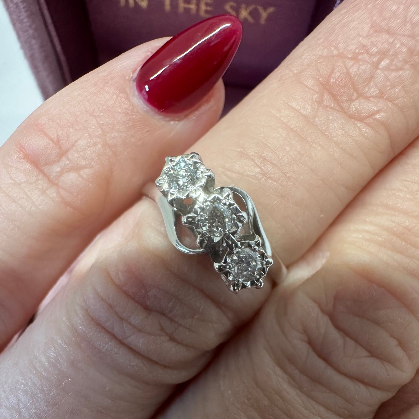 9ct Diamond Three Stone Ring - Lucy in the Sky