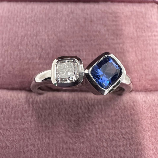Platinum Sapphire & Diamond Ring - Lucy in the Sky