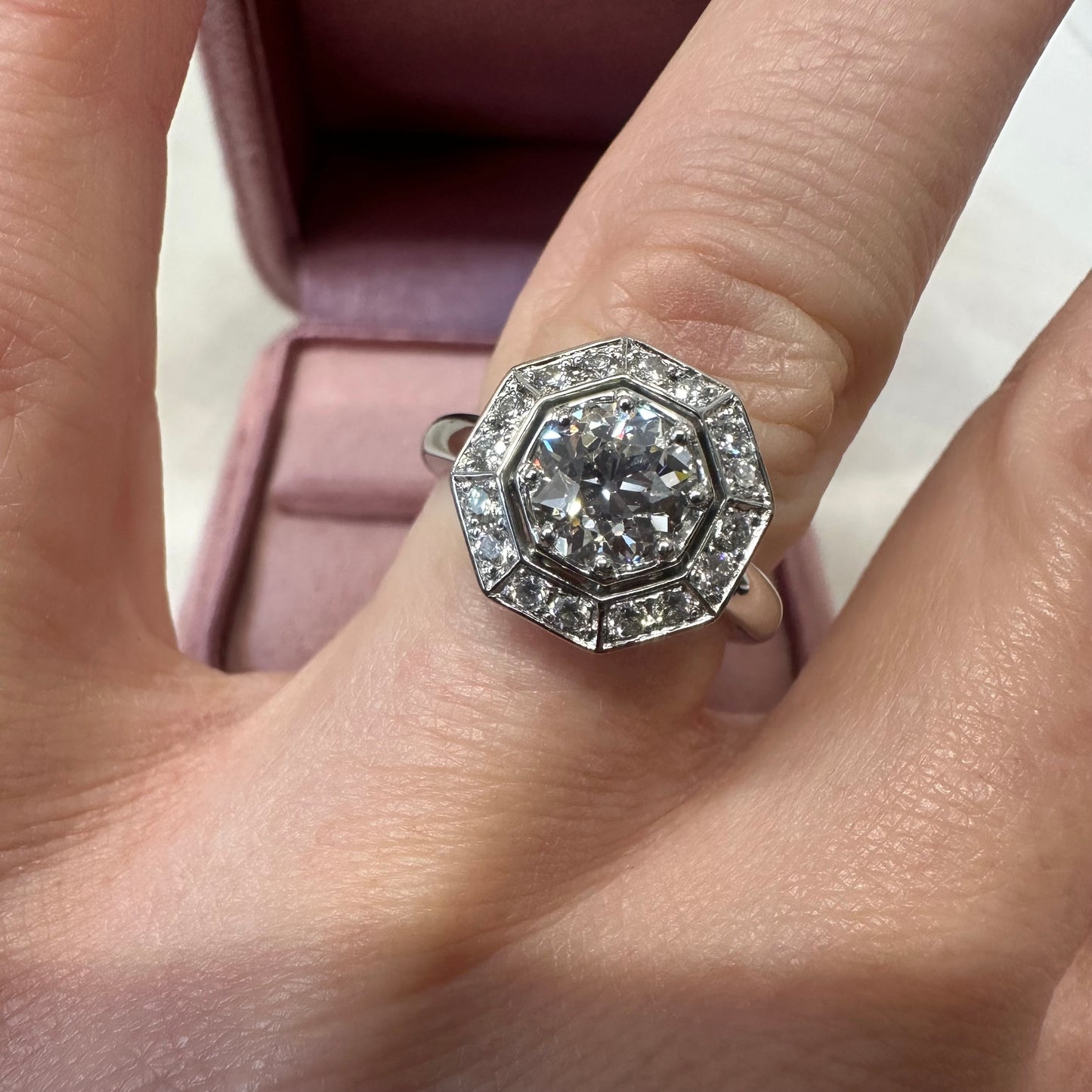 Platinum Vintage Style Diamond Ring - Lucy in the Sky