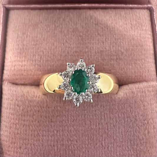 18ct Emerald & Diamond Ring - Lucy in the Sky