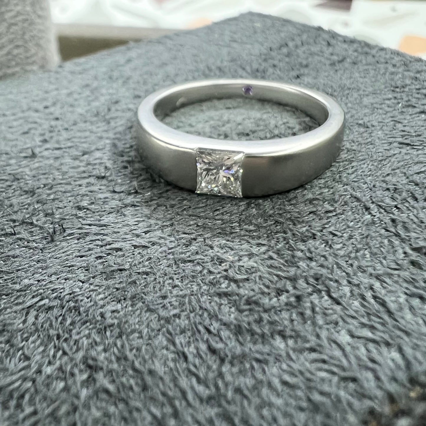 Platinum princess cut ring