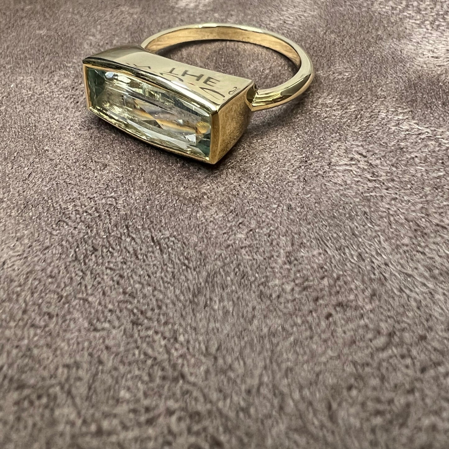 2.91ct Cushion Brazilian Green Sapphire.