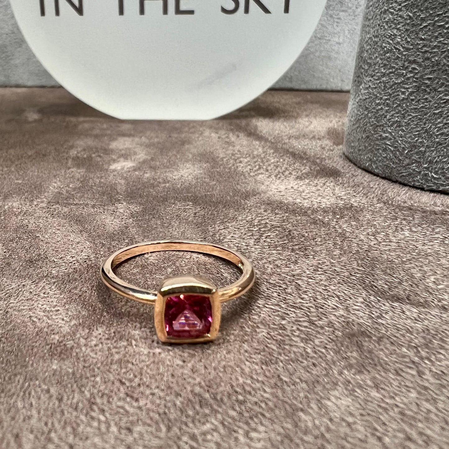 9ct rose gold rubelite ring
