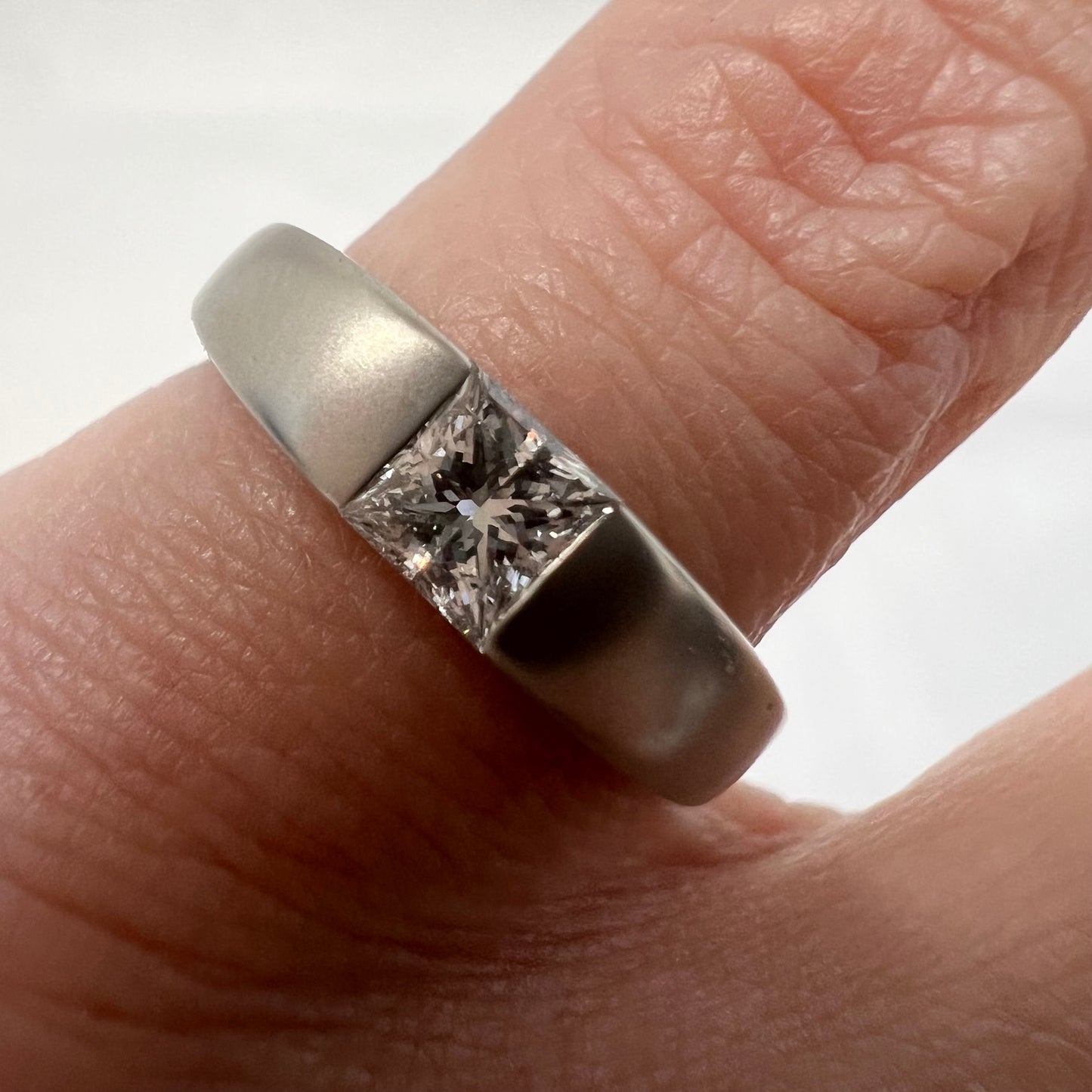 Platinum princess cut ring