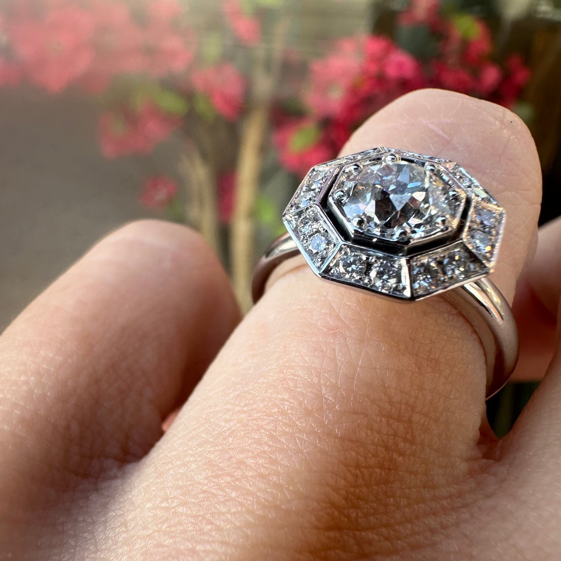 Platinum Vintage Style Diamond Ring - Lucy in the Sky
