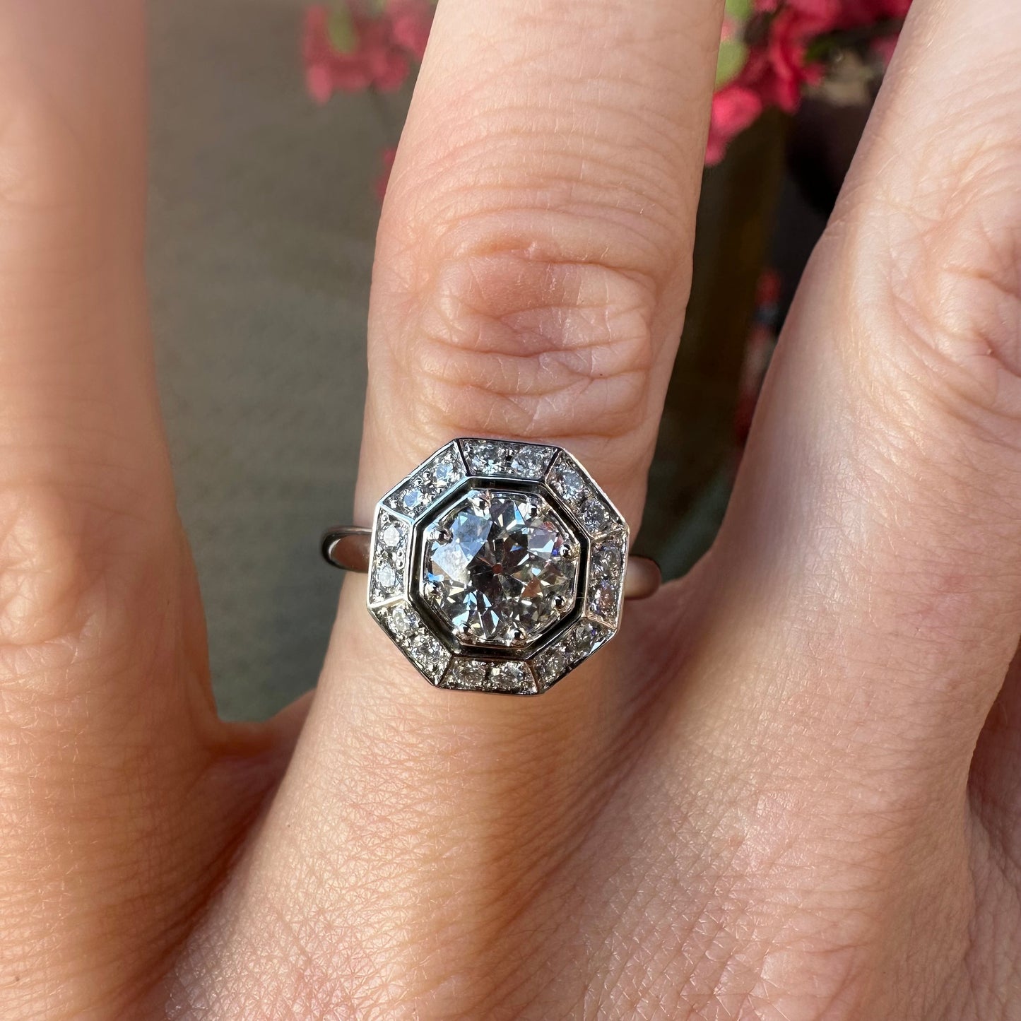 Platinum Vintage Style Diamond Ring - Lucy in the Sky