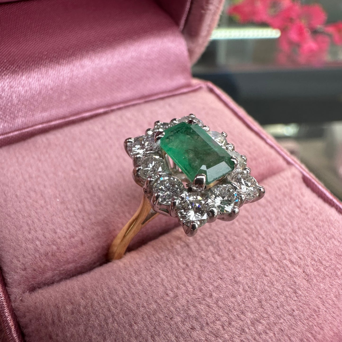 18ct Emerald & Diamond Cluster - Lucy in the Sky