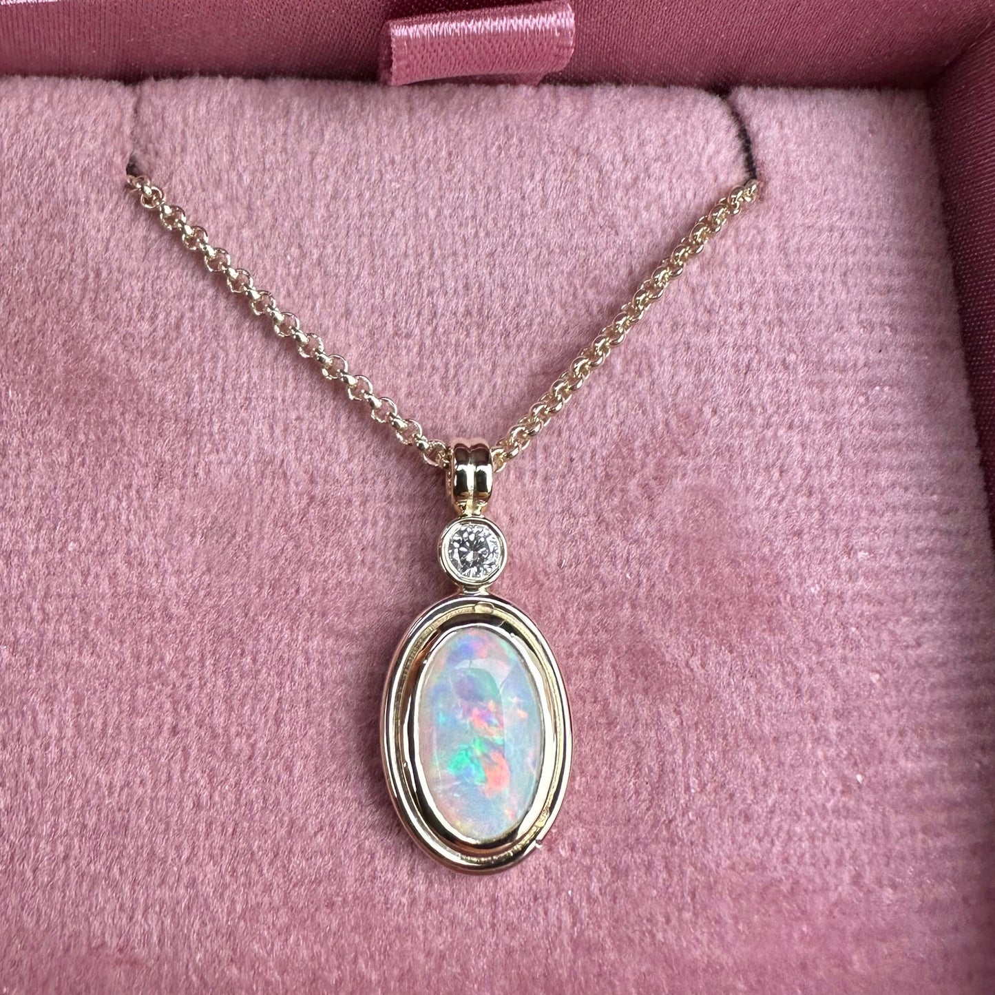 Opal and Diamond Necklace
