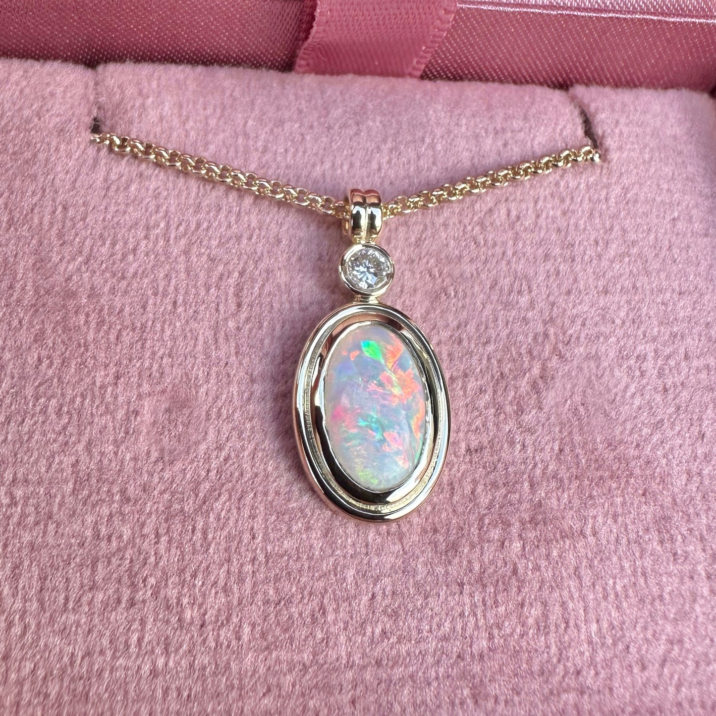 Opal and Diamond Necklace