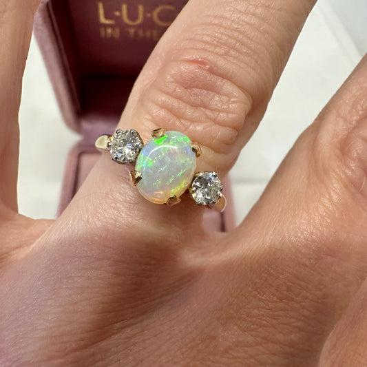 18ct Opal and Diamond Ring - Lucy in the Sky