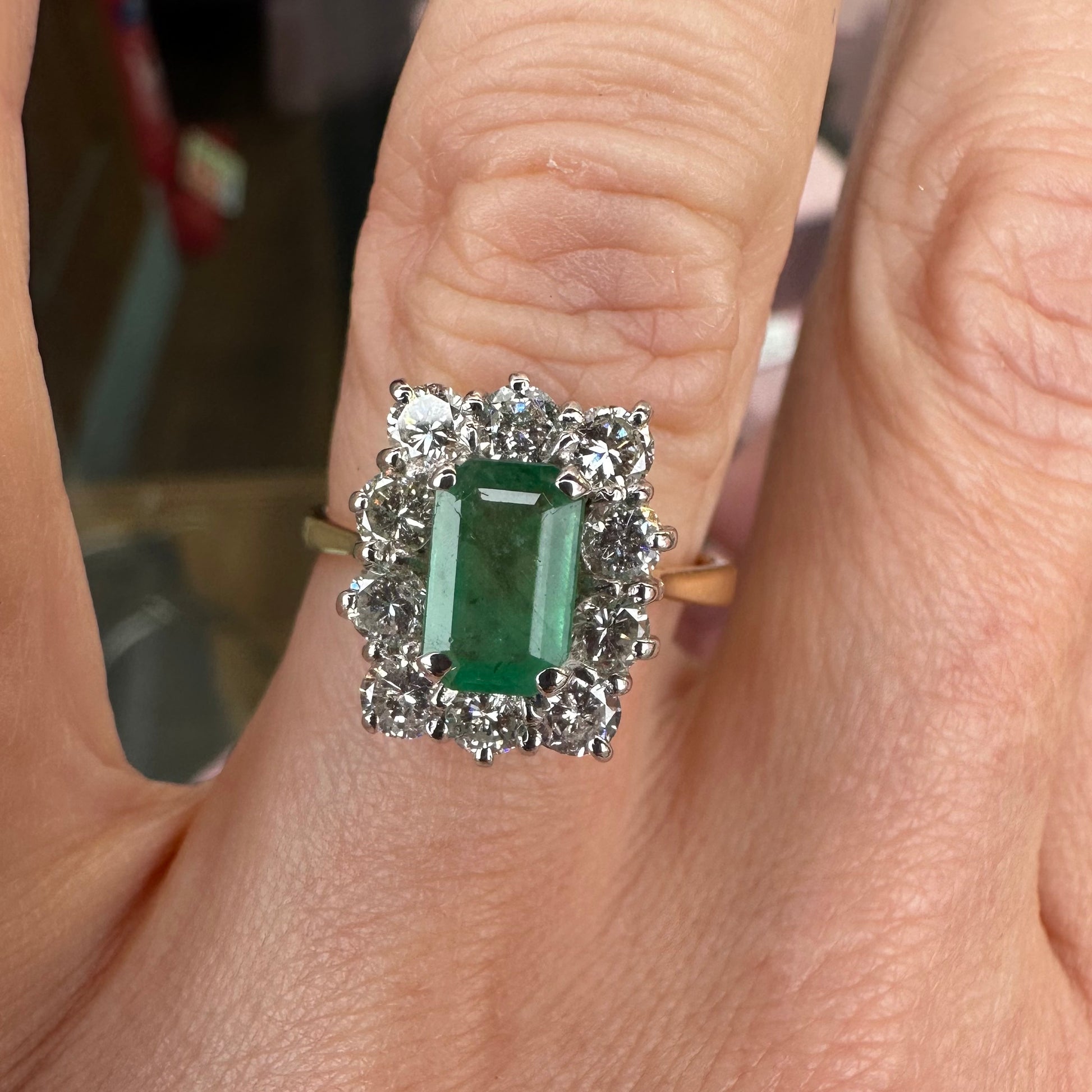 18ct Emerald & Diamond Cluster - Lucy in the Sky