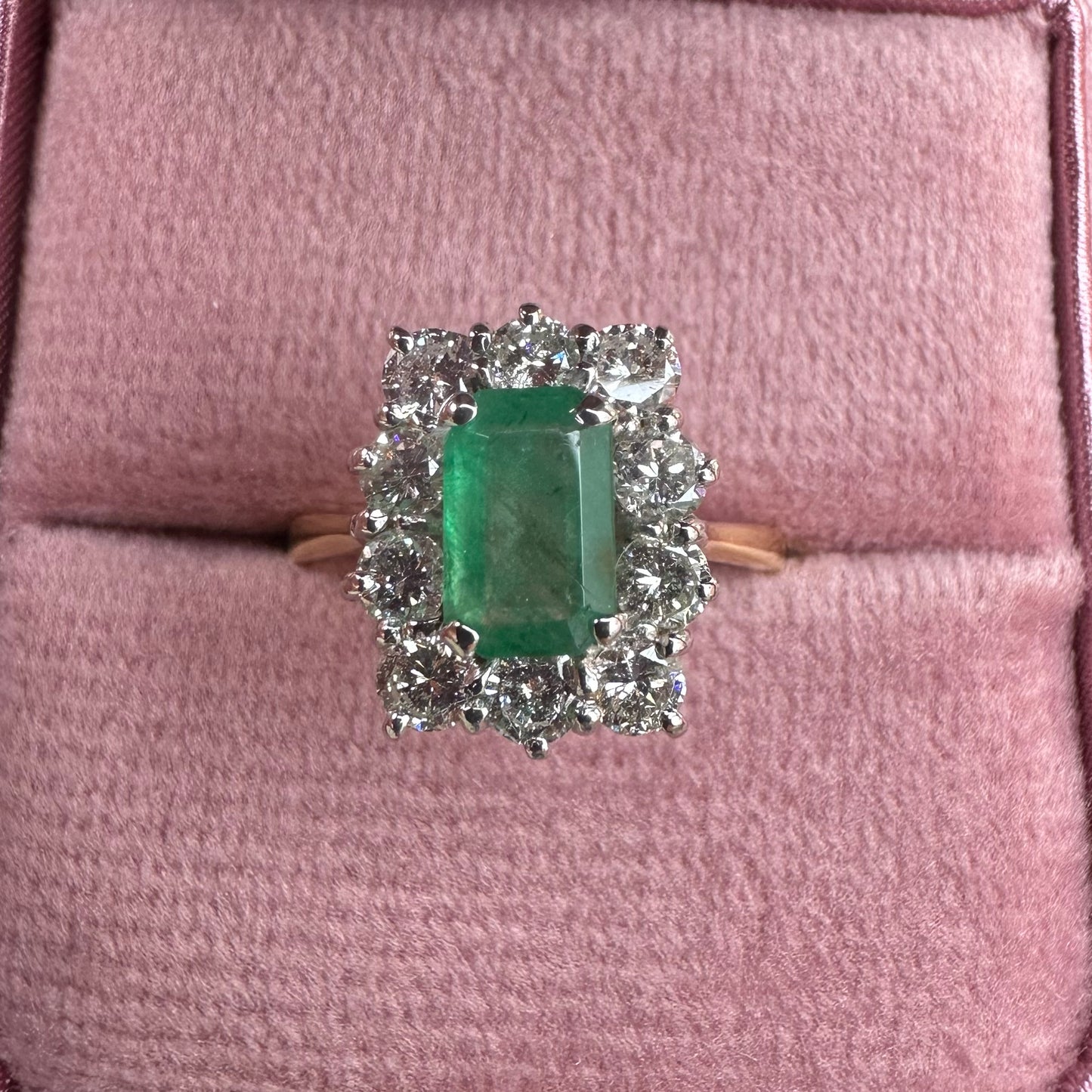 18ct Emerald & Diamond Cluster - Lucy in the Sky