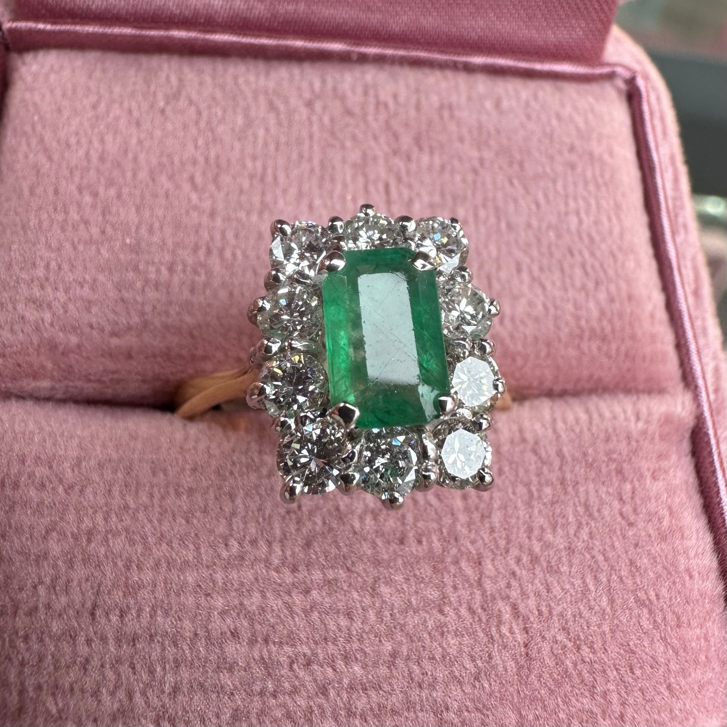 18ct Emerald & Diamond Cluster - Lucy in the Sky