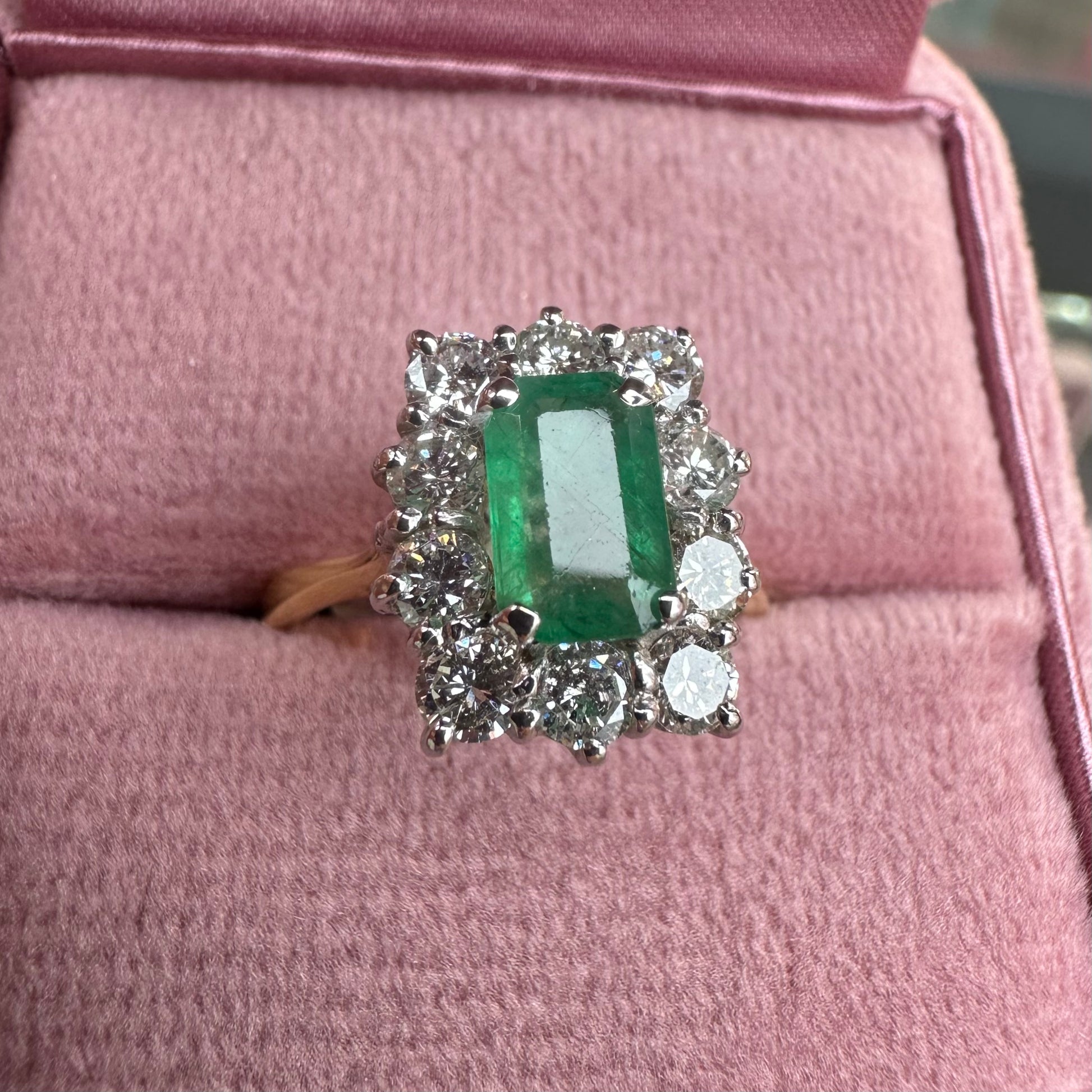 18ct Emerald & Diamond Cluster - Lucy in the Sky