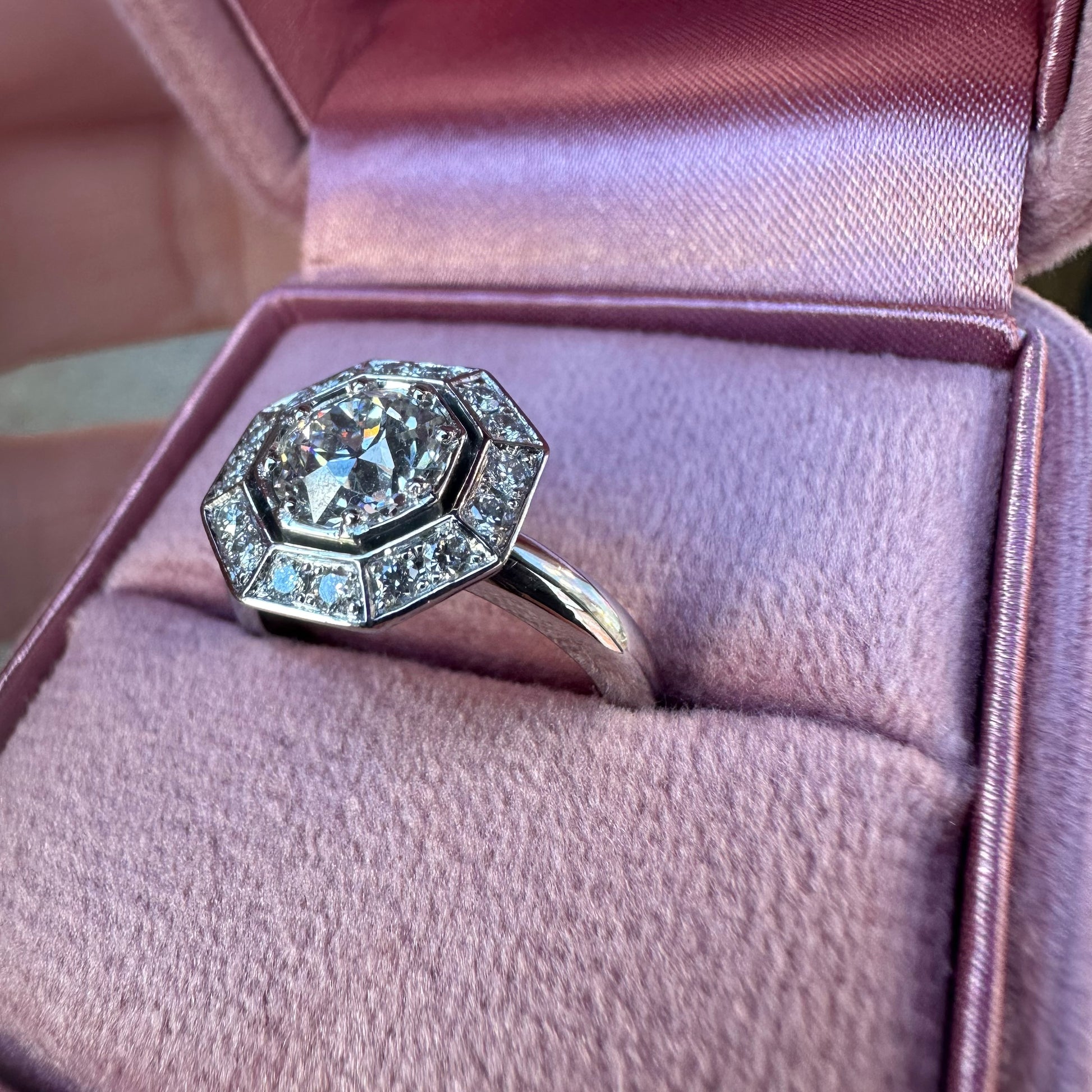 Platinum Vintage Style Diamond Ring - Lucy in the Sky