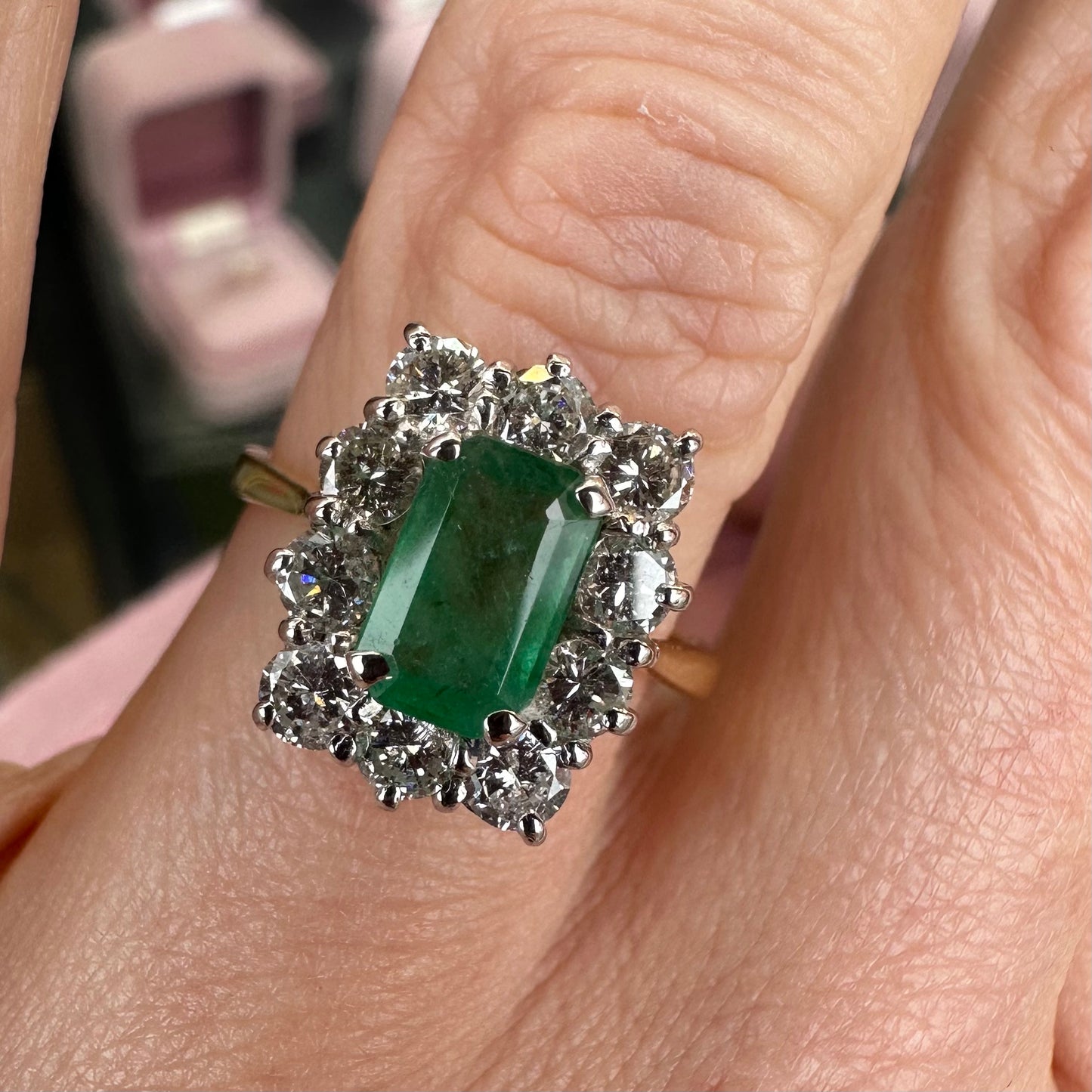 18ct Emerald & Diamond Cluster - Lucy in the Sky