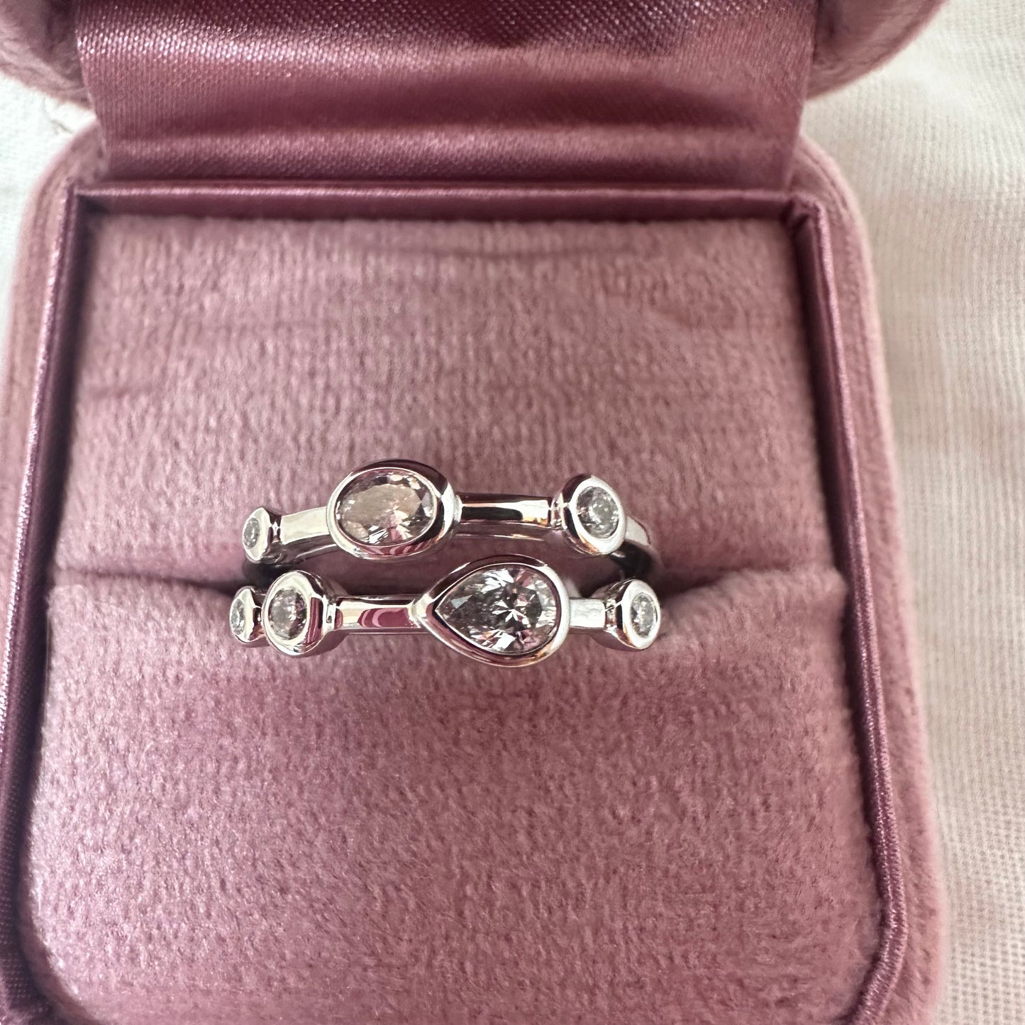 Platinum 2 row diamond ring