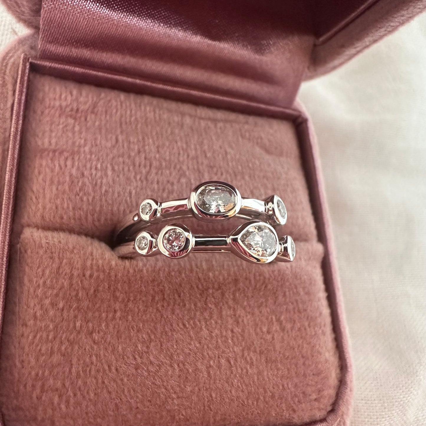 Platinum 2 row diamond ring