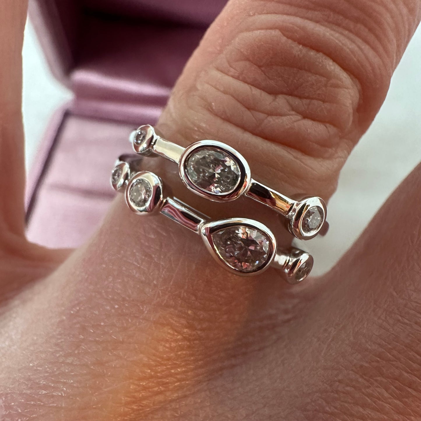 Platinum 2 row diamond ring