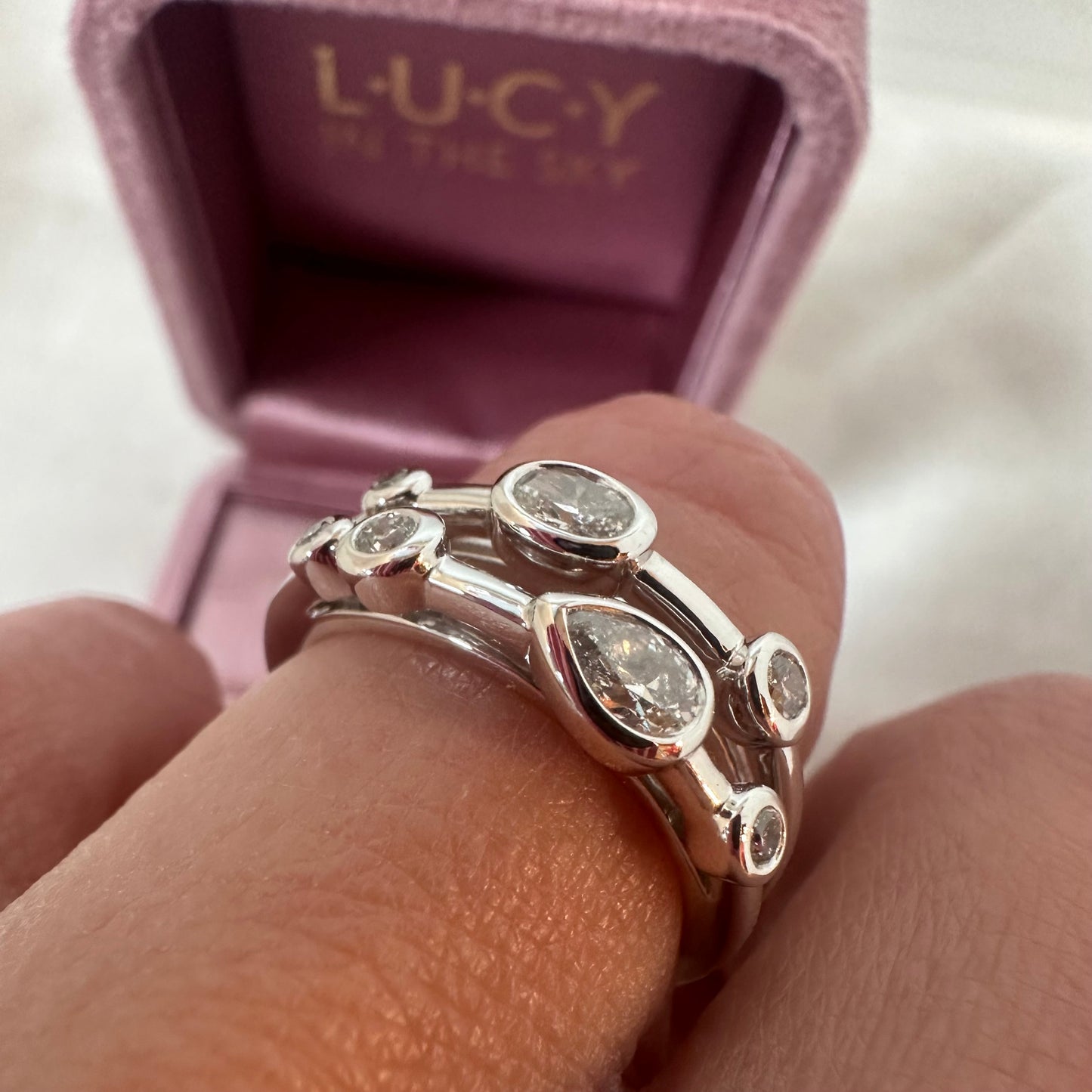 Platinum 2 row diamond ring