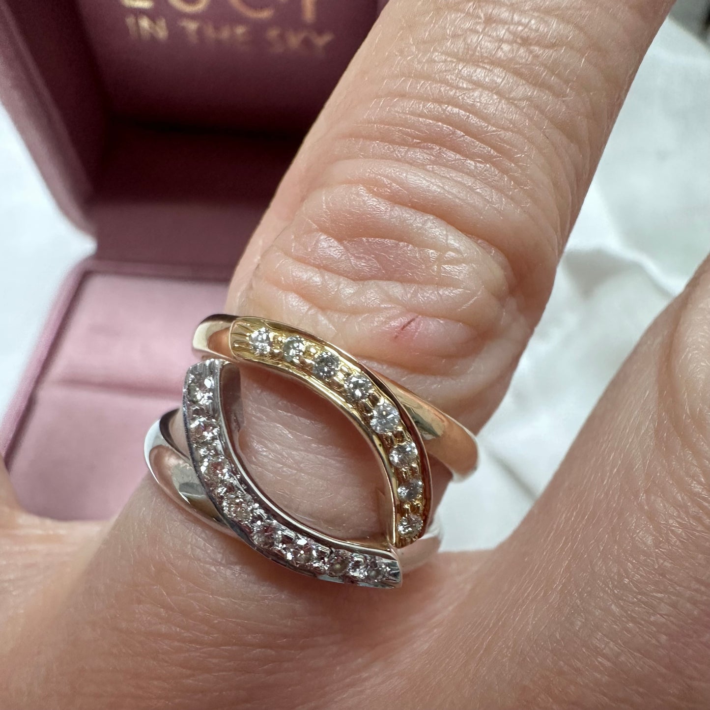 18ct yellow and white diamond rings