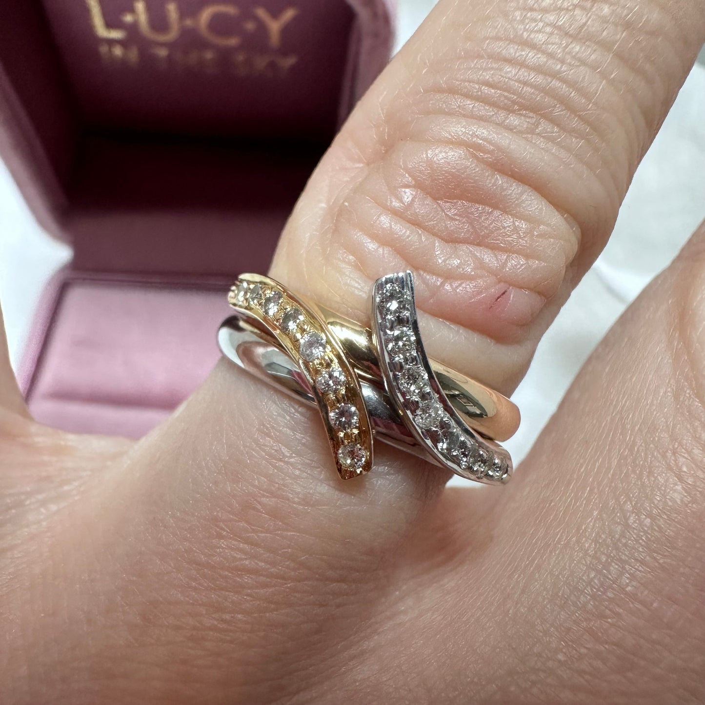 18ct yellow and white diamond rings