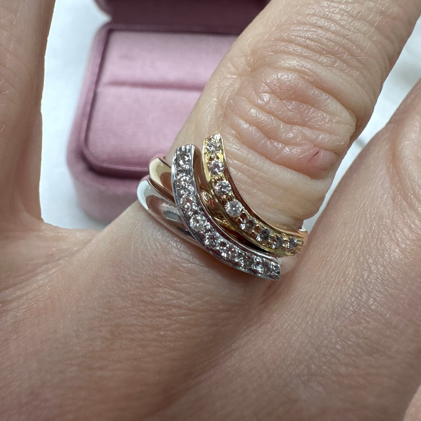 18ct yellow and white diamond rings