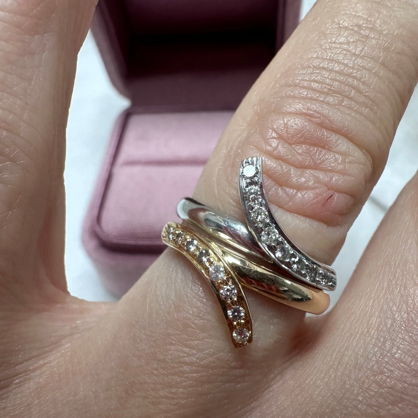 18ct yellow and white diamond rings