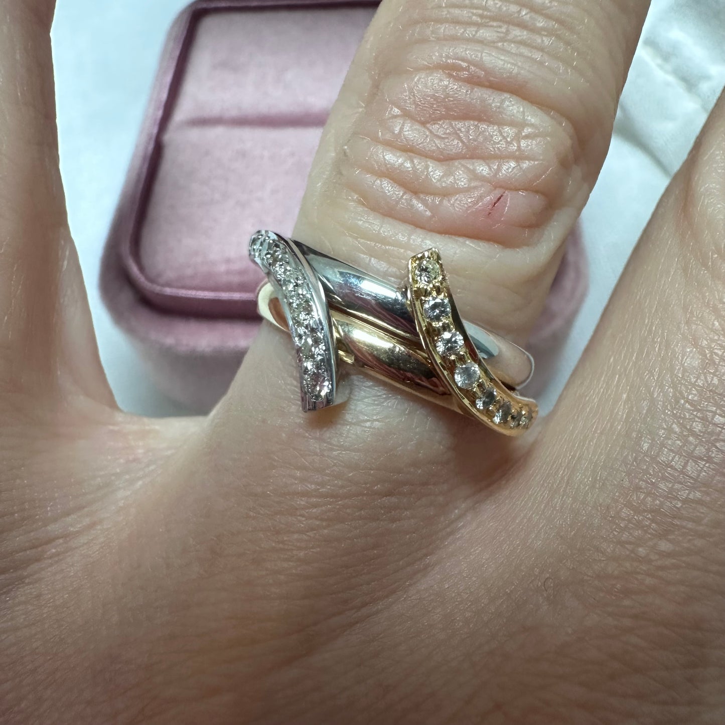 18ct yellow and white diamond rings