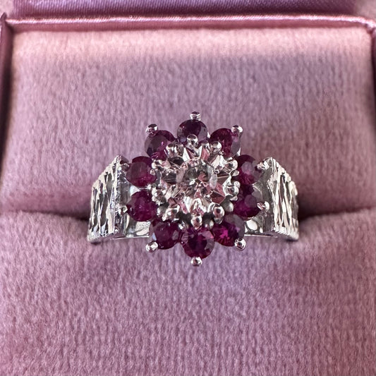 18ct White Gold Ruby & Diamond Ring