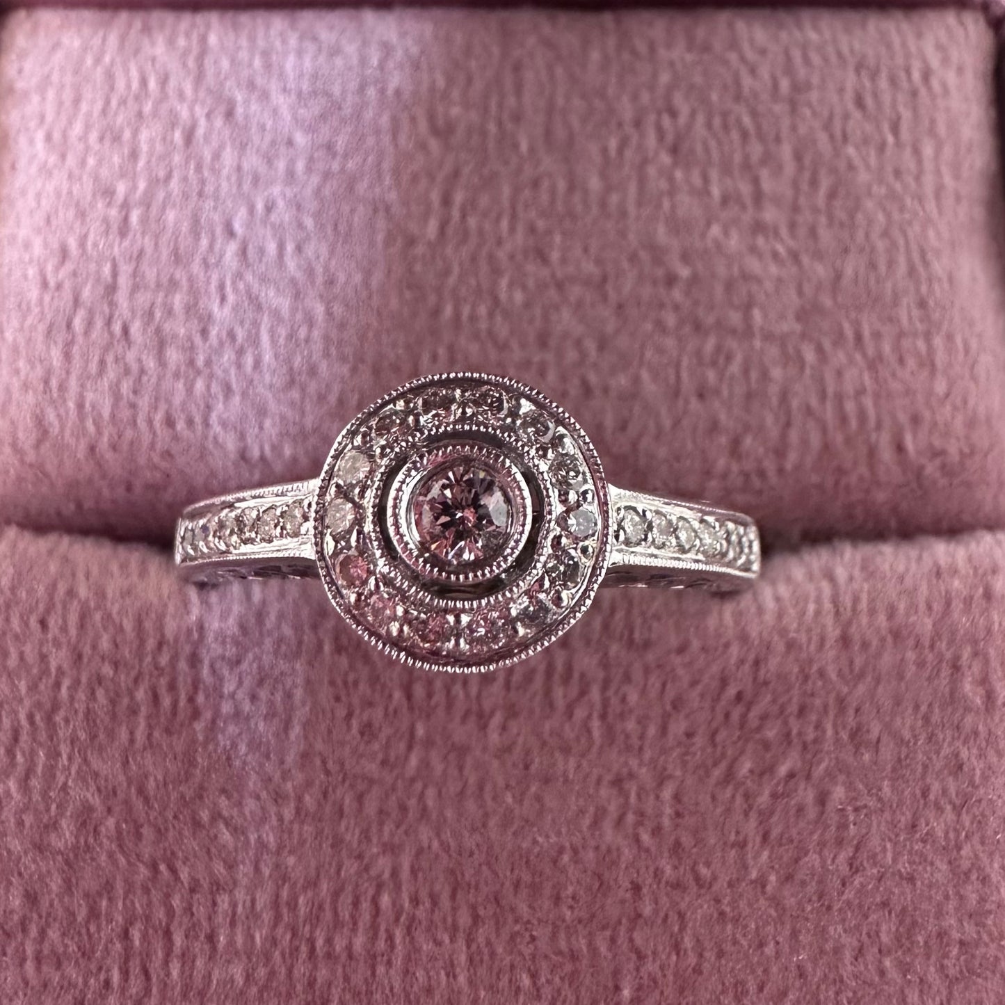 18ct Vintage Style Halo Ring - Lucy in the Sky