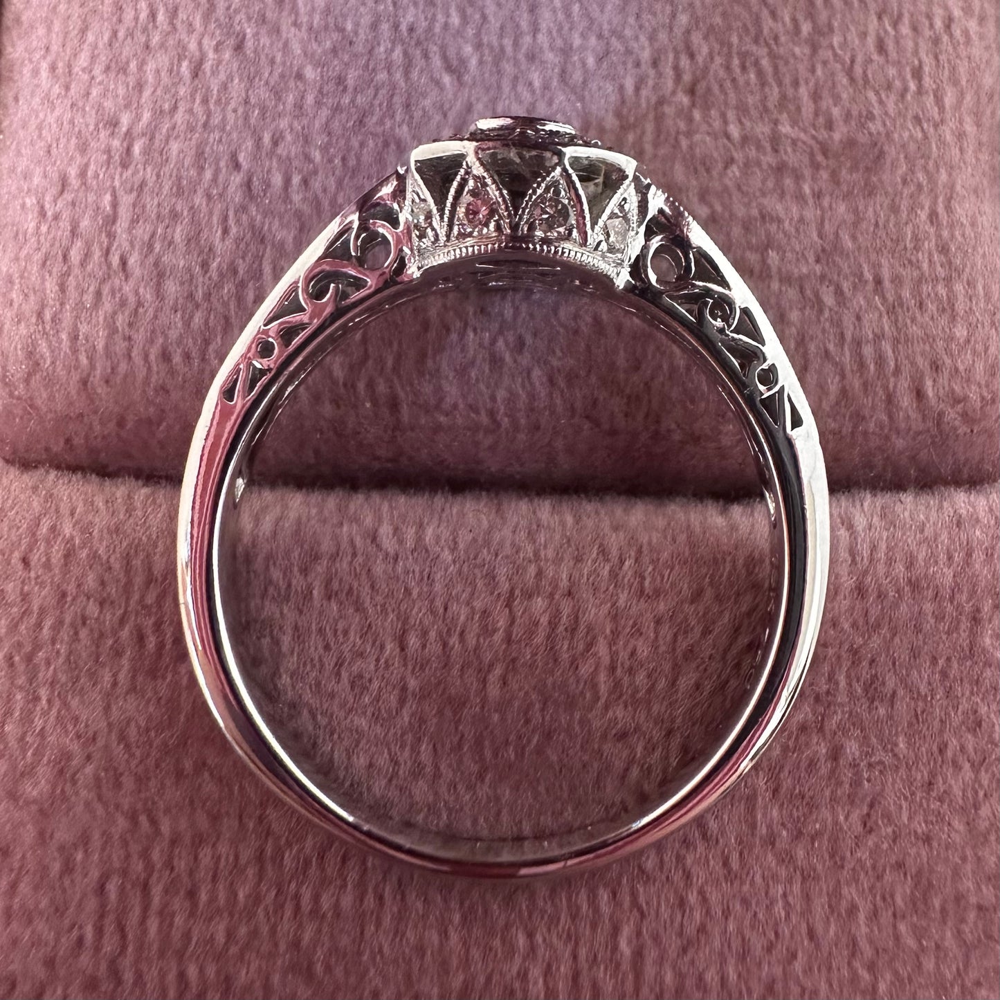 18ct Vintage Style Halo Ring - Lucy in the Sky