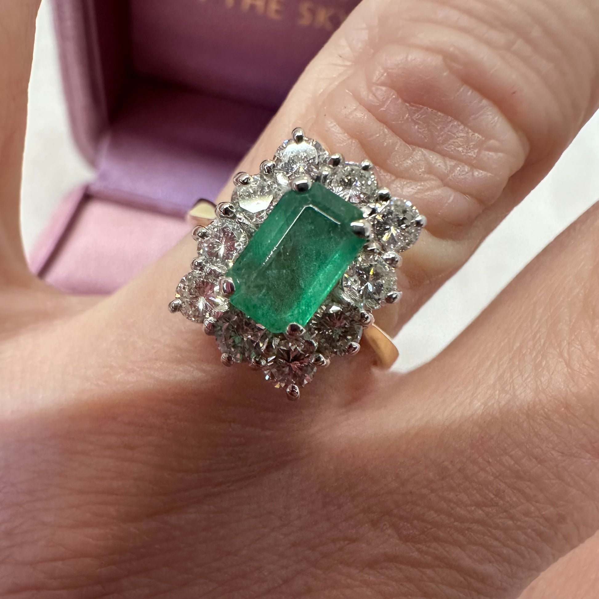 18ct Emerald & Diamond Cluster - Lucy in the Sky