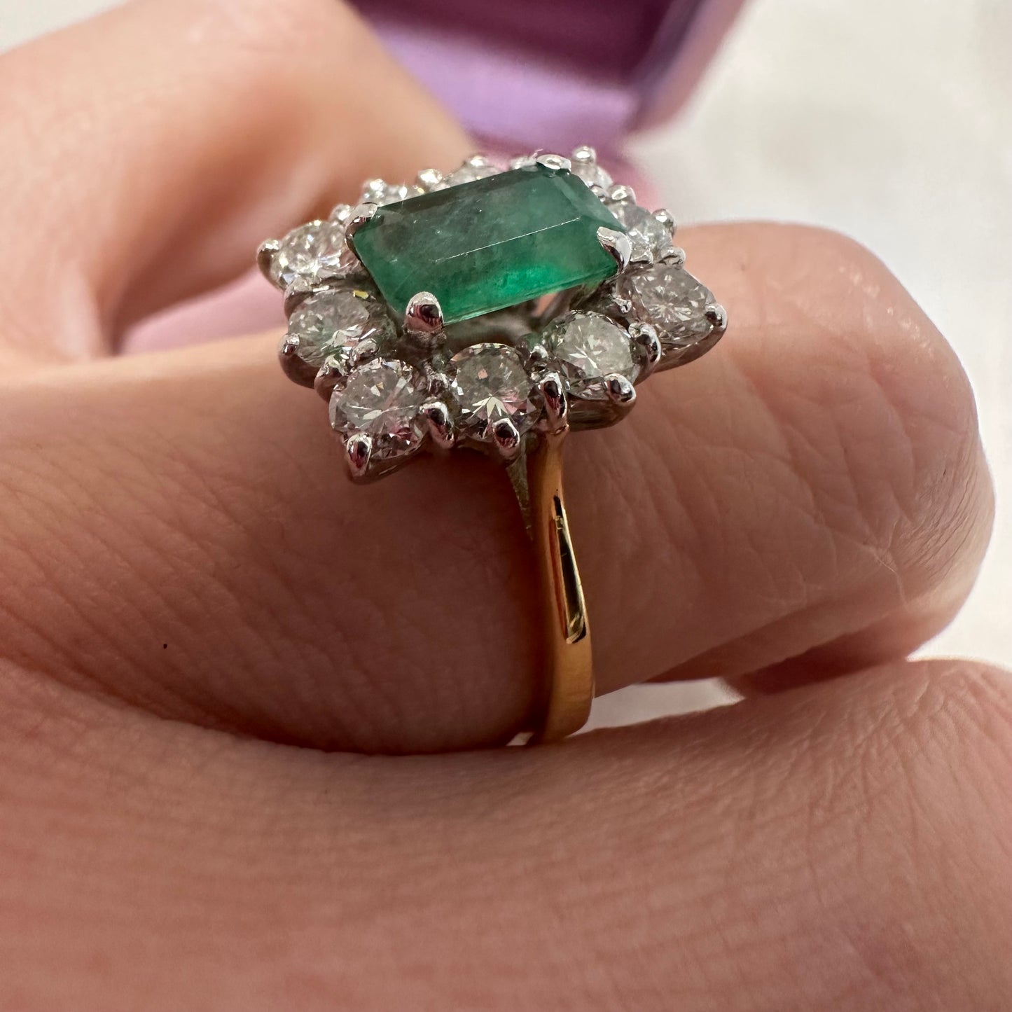 18ct Emerald & Diamond Cluster - Lucy in the Sky