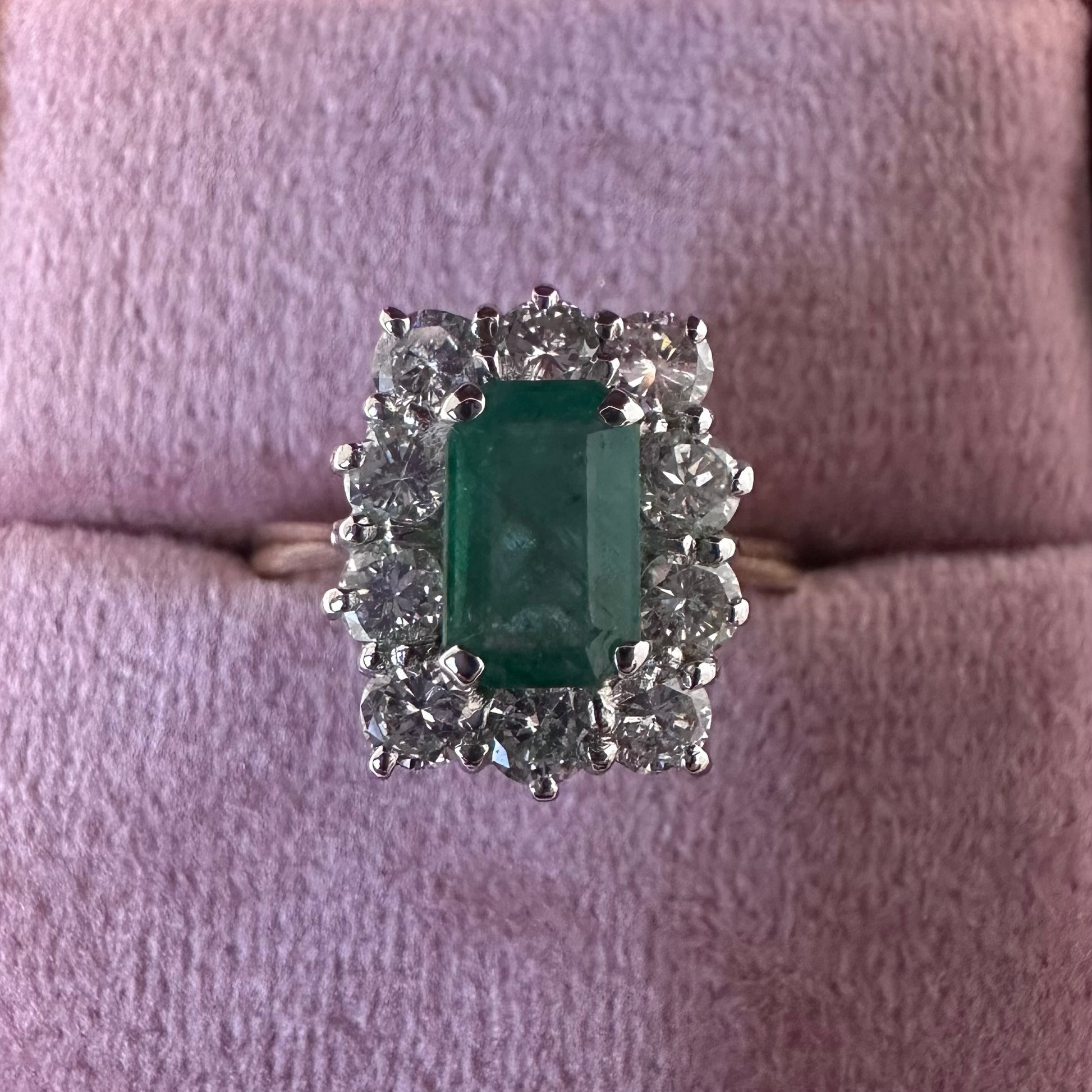 18ct Emerald & Diamond Cluster - Lucy in the Sky
