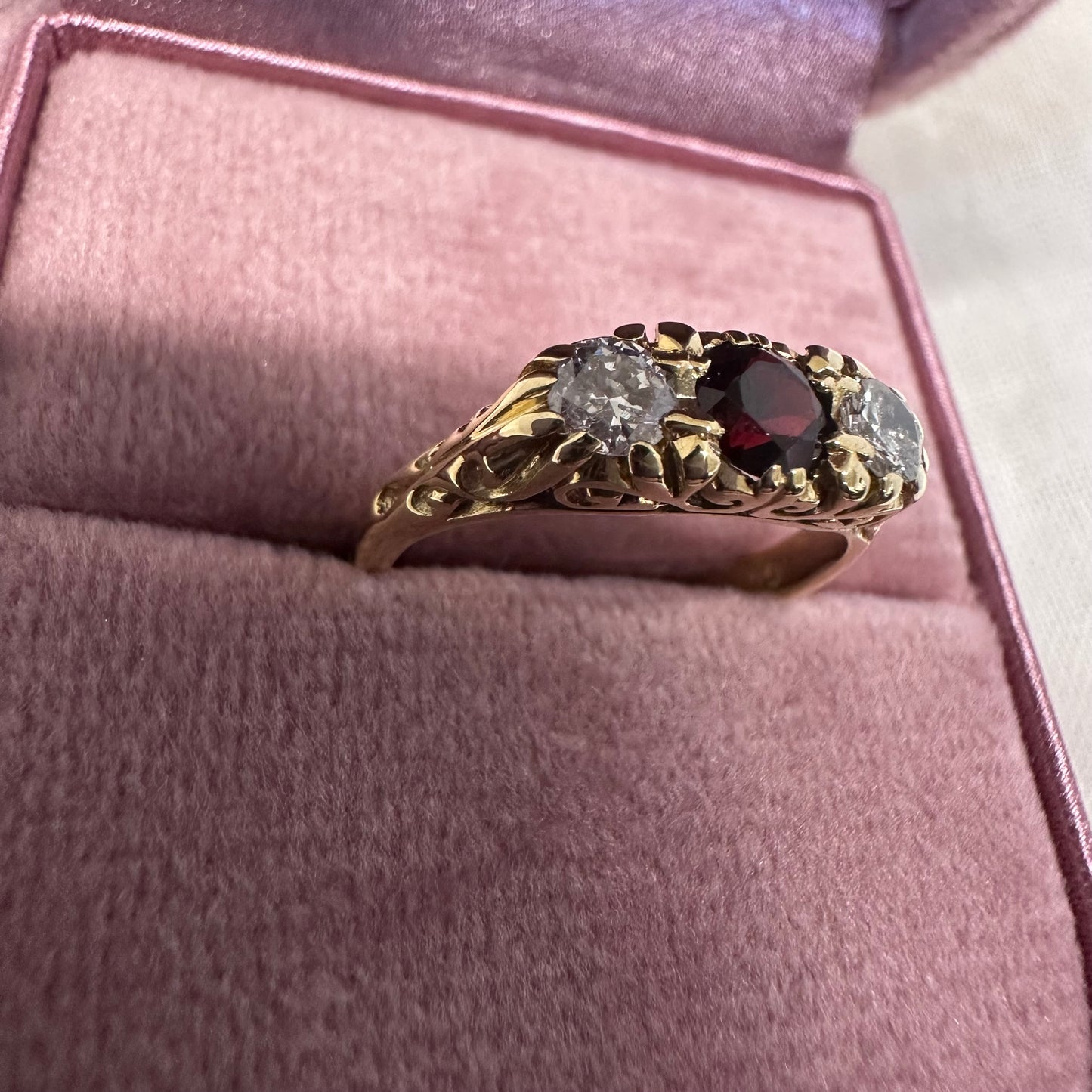 18ct Garnet and Diamond Ring