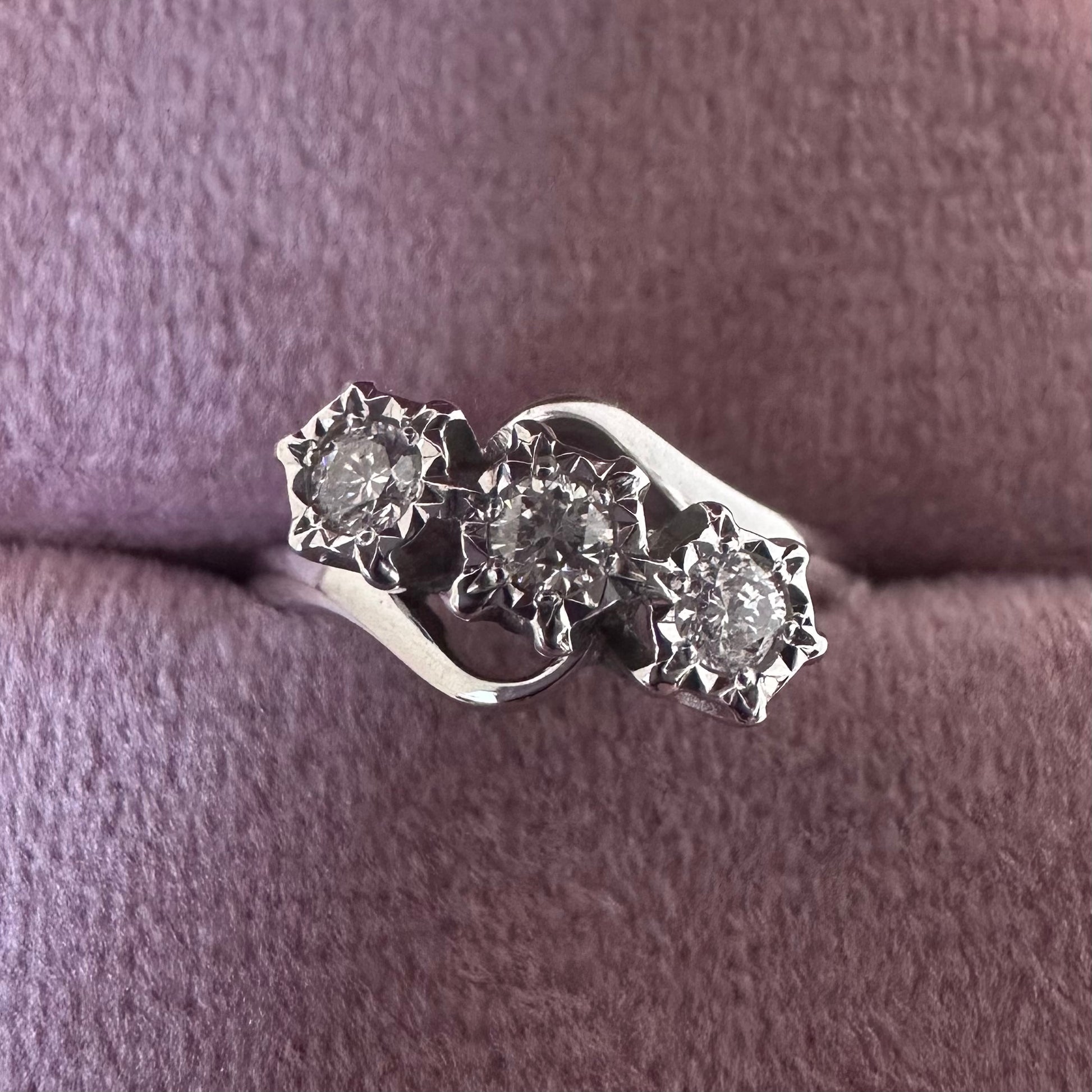 9ct Diamond Three Stone Ring - Lucy in the Sky