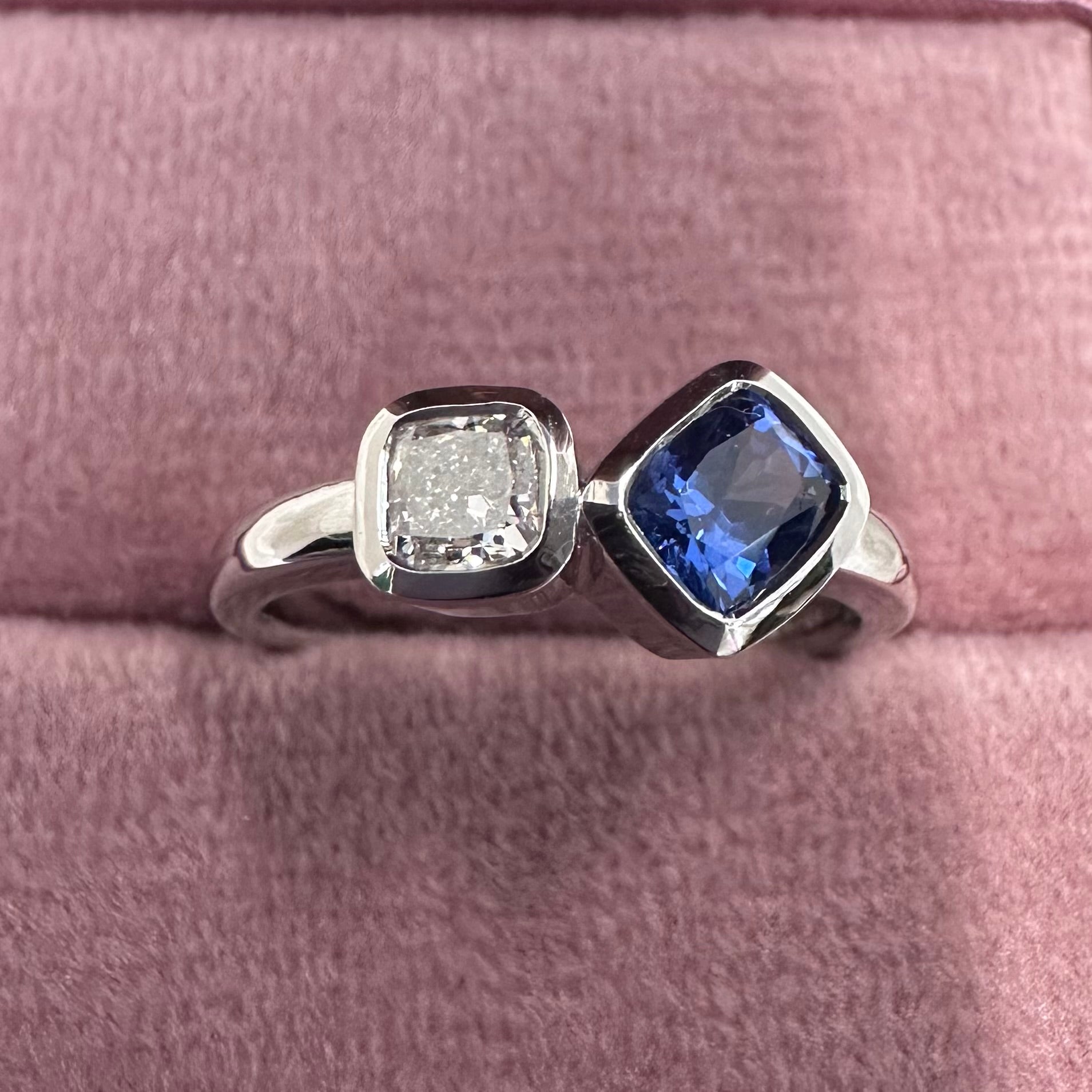 Platinum Sapphire & Diamond Ring - Lucy in the Sky