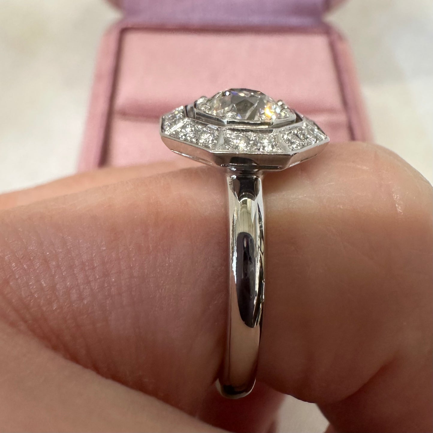 Platinum Vintage Style Diamond Ring - Lucy in the Sky