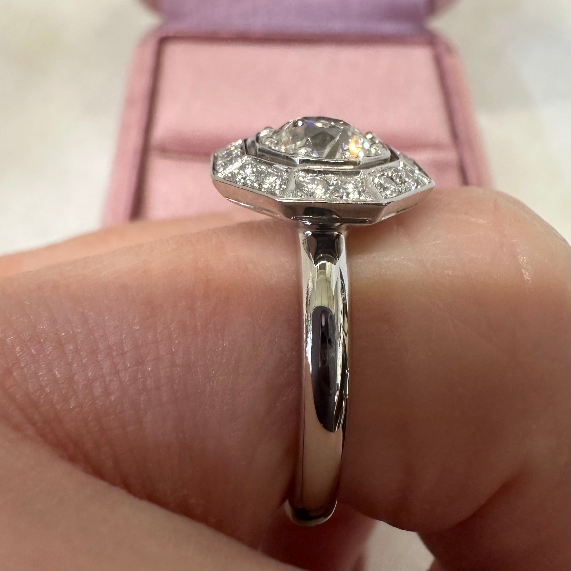 Platinum Vintage Style Diamond Ring - Lucy in the Sky